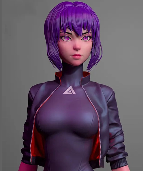 Ghost In The Shell SAC 2045 Motoko Kusanagi Purple Jacket