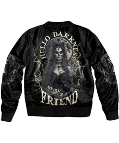 Halloween Witch Bomber Satin Jacket
