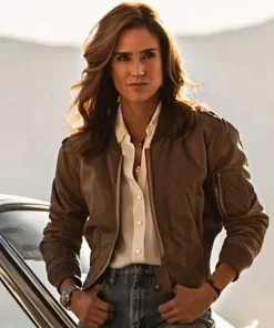 Jennifer Connelly Top Gun Maverick Penny Benjamin Brown Bomber Jacket