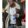 50 Cent Power Brown Shearling Leather Jacket