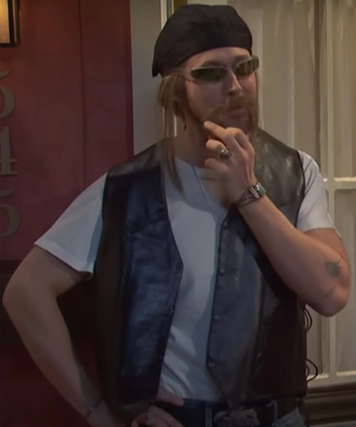 Ryan Gosling black leather vest