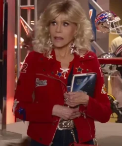 80 For Brady Jane Fonda Red Wool Jacket