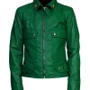 Allison Mack Smallville Chloes Green Leather Jacket