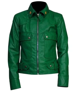 Allison Mack Smallville Chloes Green Leather Jacket