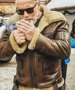 Arnold Schwarzenegger Aviator B6 Shearling Leather Jacket