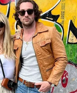 Aaron Taylor Johnson Brown Leather Jacket For Men