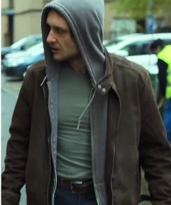 Cezar Grumazescu brown leather jacket