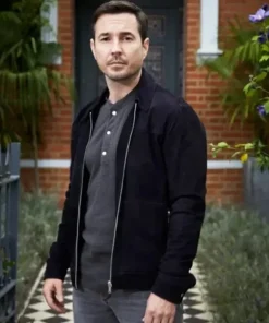 Fear Season 01 Martin Compston Black Suede Leather Jacket