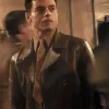 The Amateur Rami Malek Leather Brown Jacket